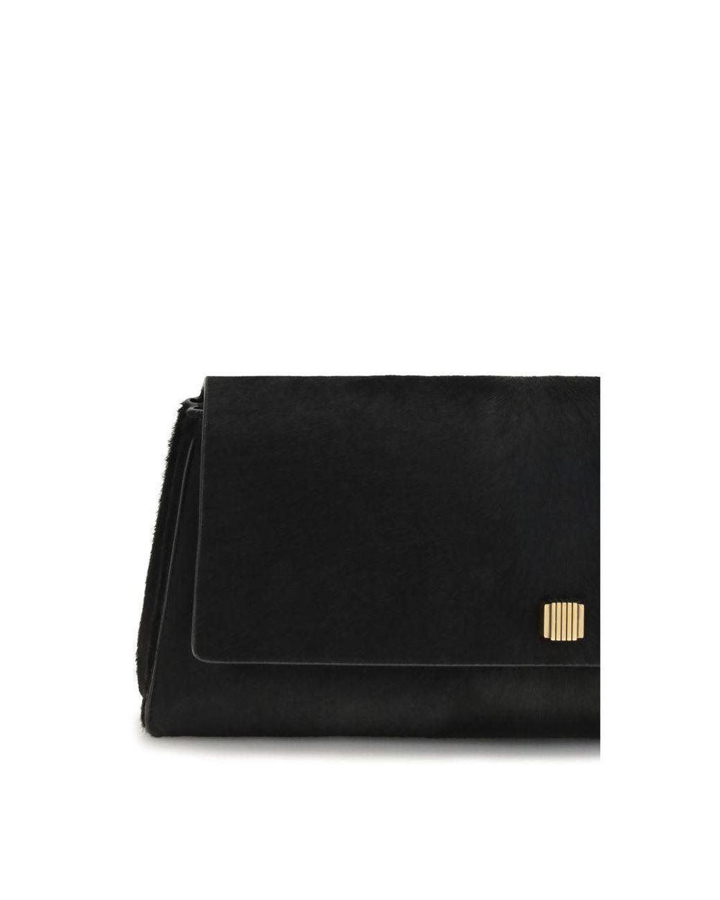 Khaite Black Calf Leather Bos Taurus Clutch Bag