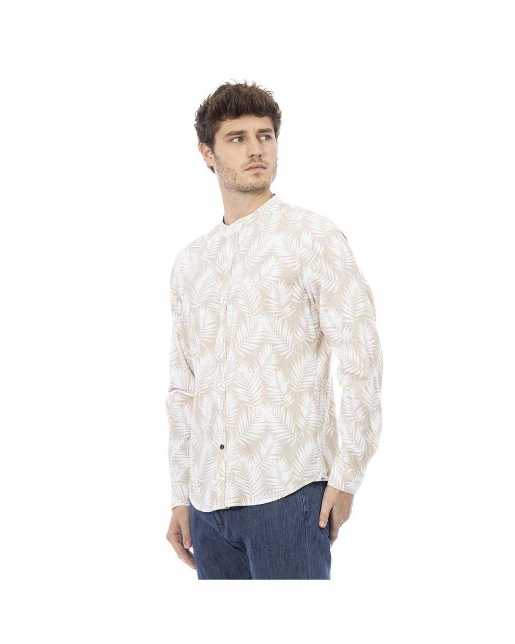 Baldinini White Cotton Long Sleeve T-Shirt for men