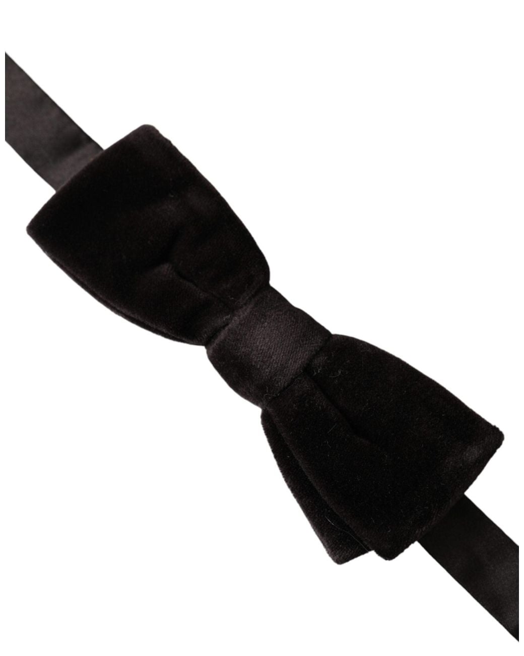 Dolce & Gabbana White Velvet Cotton Adjustable Neck Bow Tie for men