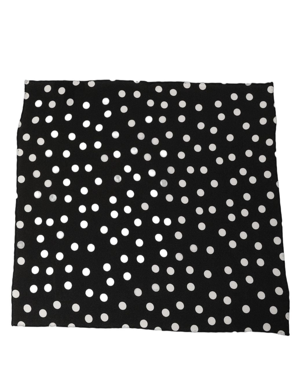 Dolce & Gabbana Black White Polka Dot Square Foulard Scarf