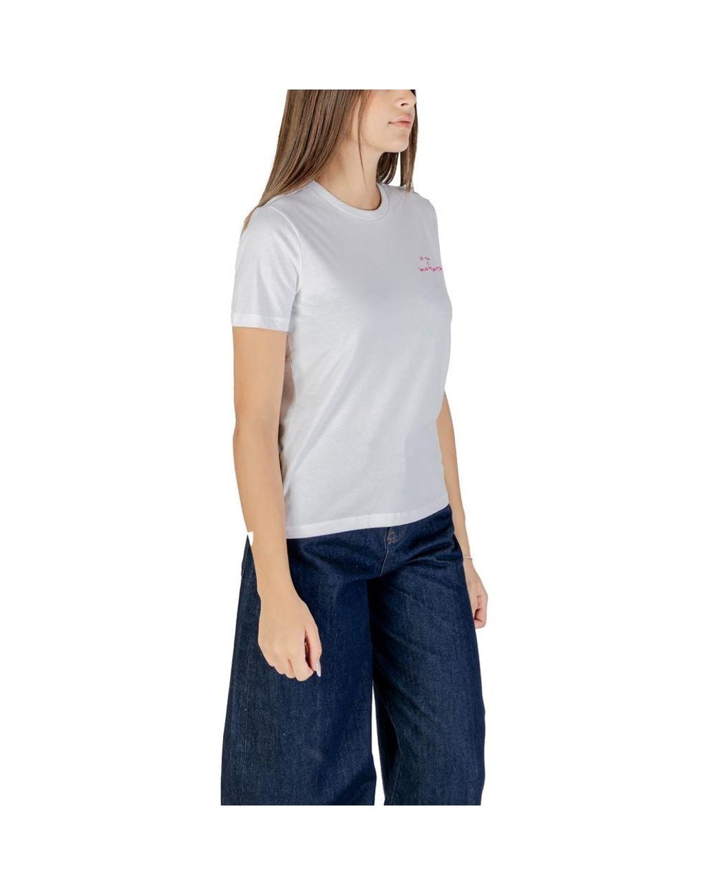 ONLY Blue Cotton T-Shirt