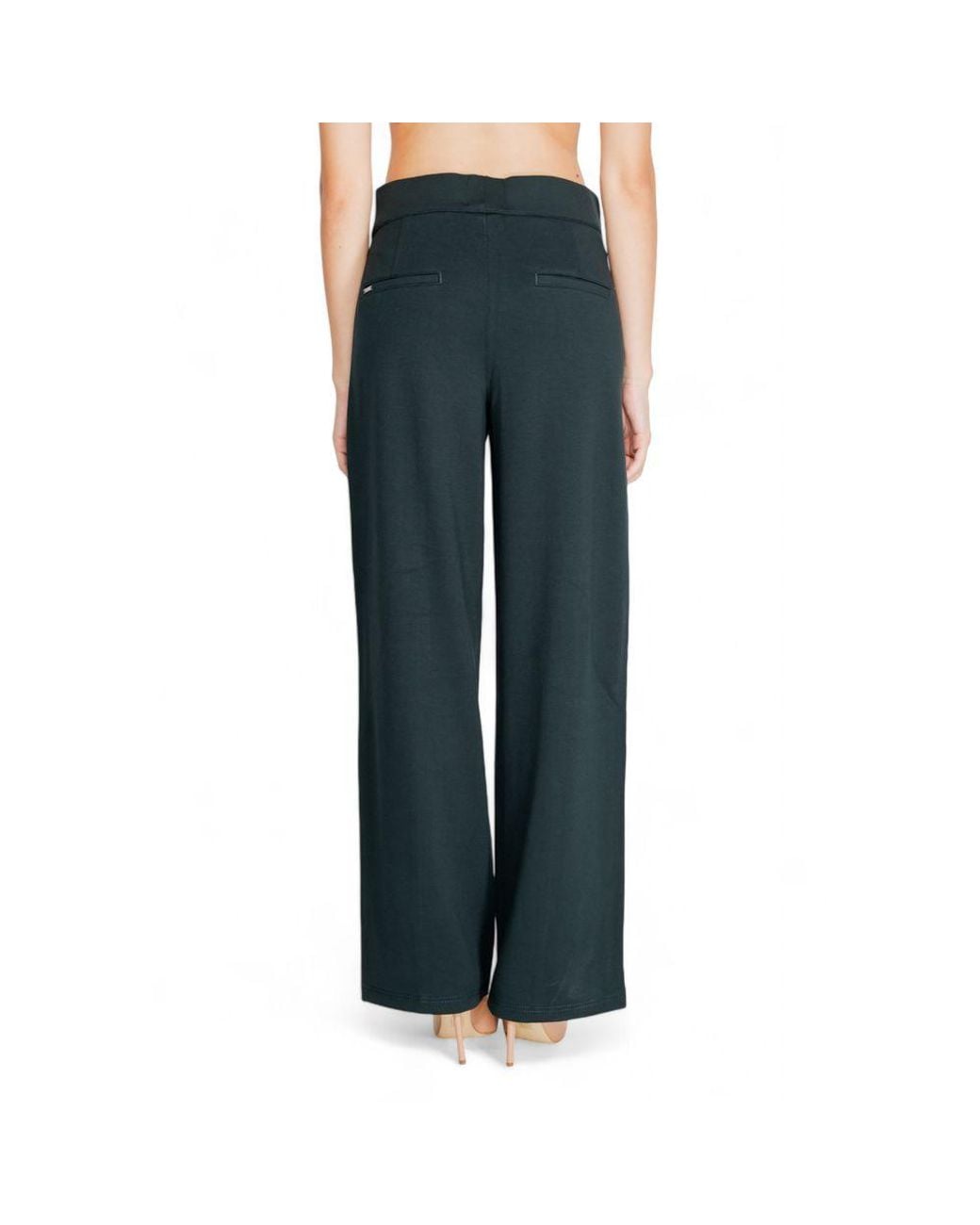 Street One Blue Green Viscose Flared Pants