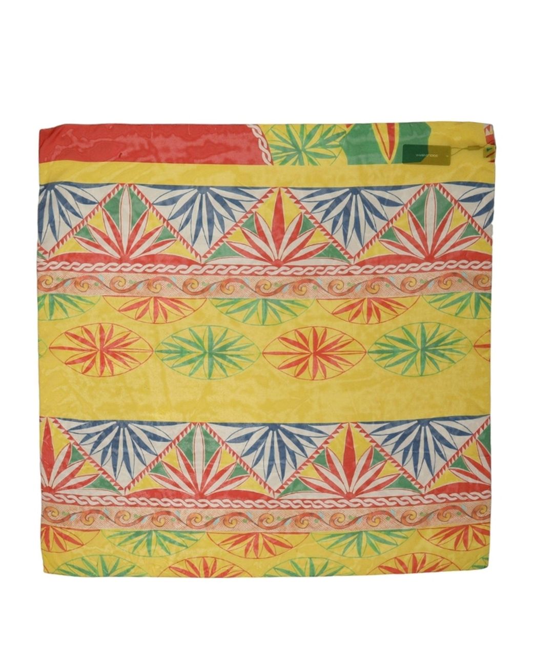 Dolce & Gabbana Orange Multicolor Geometric Square Foulard Scarf