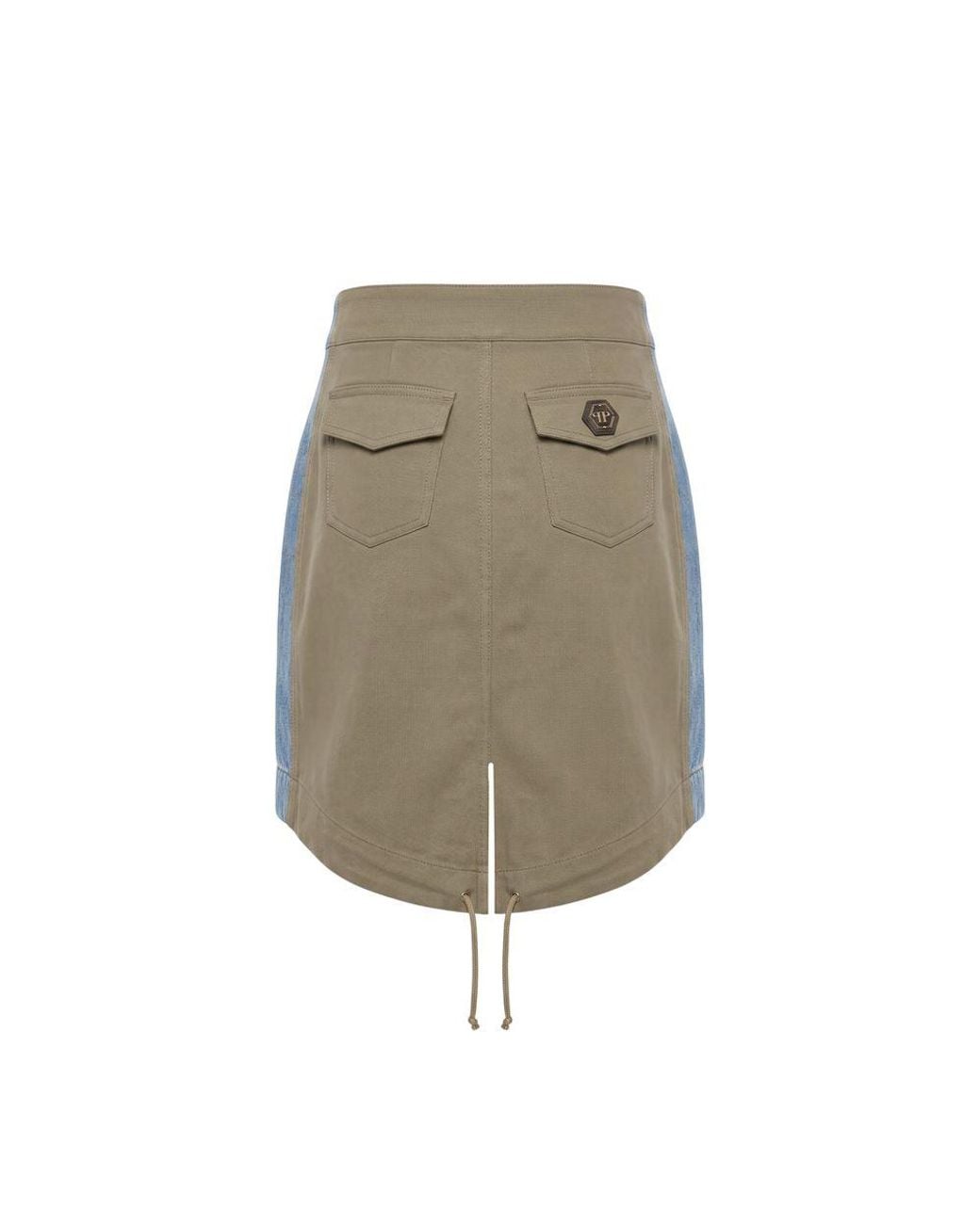Philipp Plein Blue Cotton Skirt