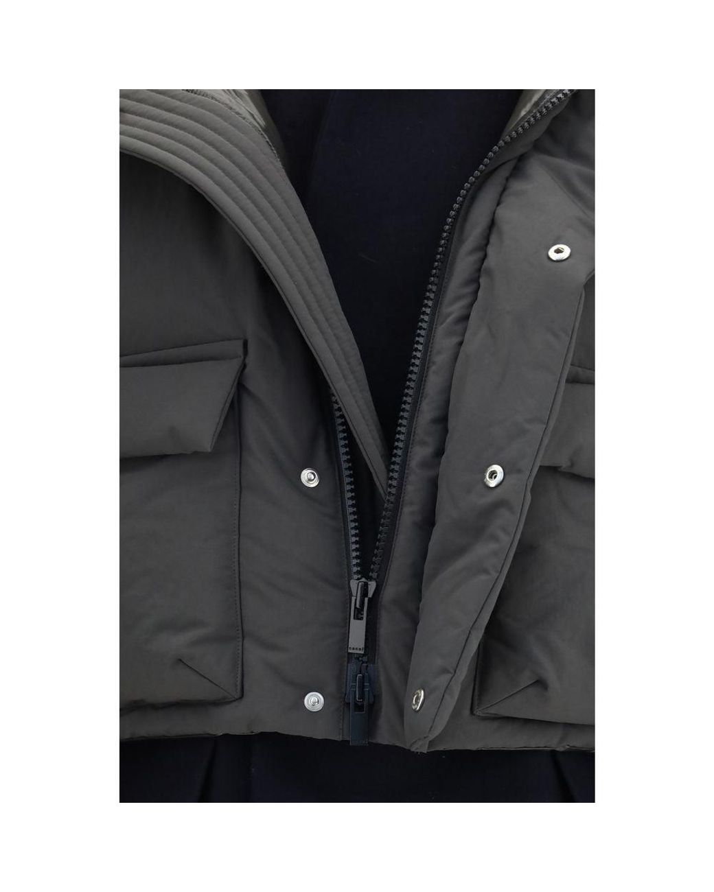Sacai Gray Polyester Coat