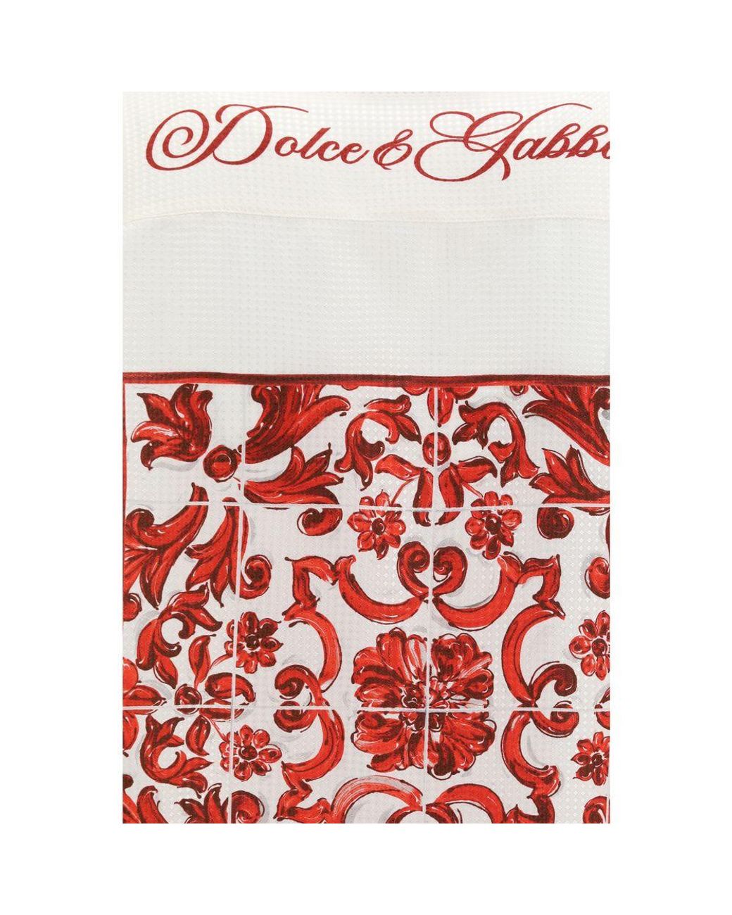 Dolce & Gabbana Red White Silk Pattern Shirt for men