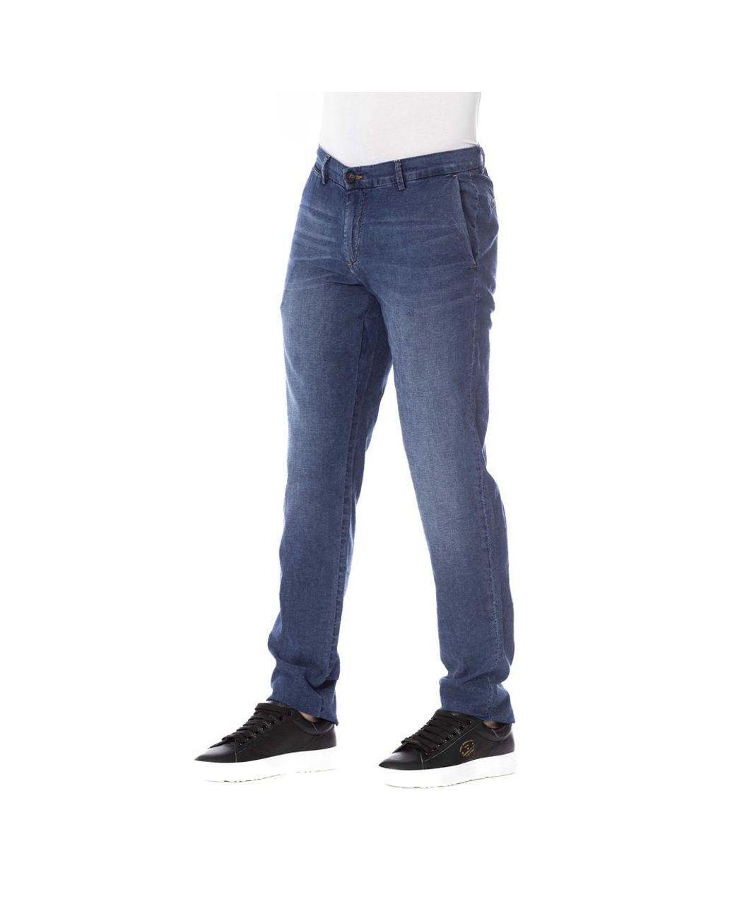 Trussardi Blue Sleek Cotton Denim With Classic Fixings for men