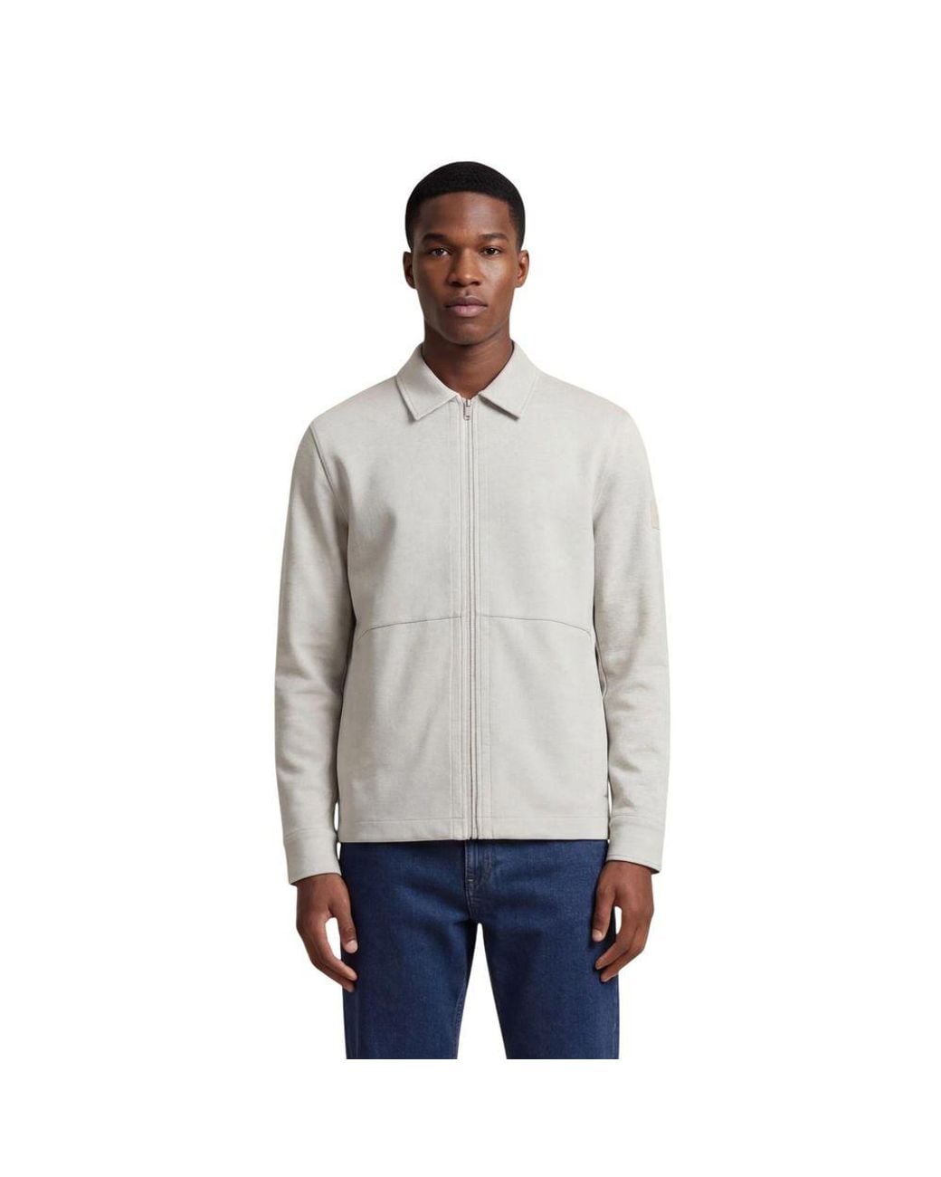 Boss White Gray Cotton Sweatshirt for men