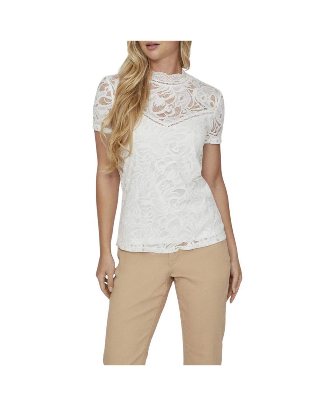 VILA CLOTHES White Cream Polyamide T