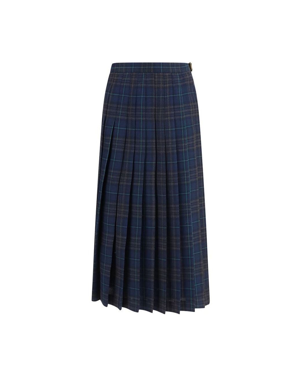 Burberry Blue Polyester Long Skirt