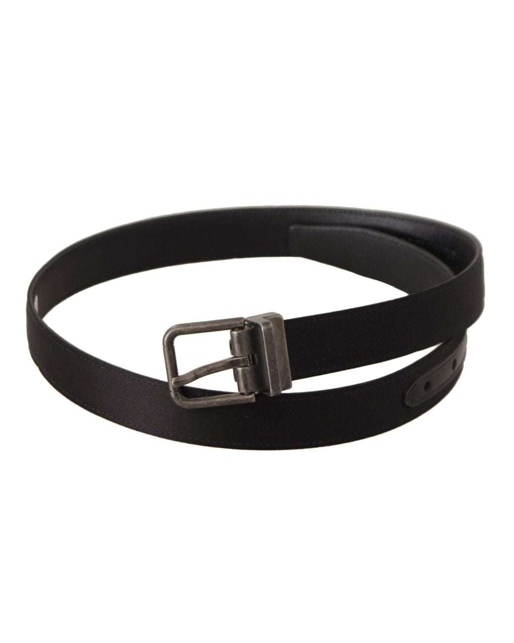 Dolce & Gabbana Black Elegant Leather Belt With Metal Buckle