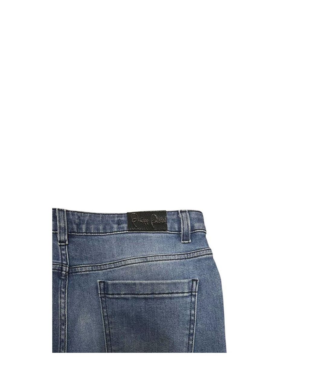 Philipp Plein Blue Cotton Jean