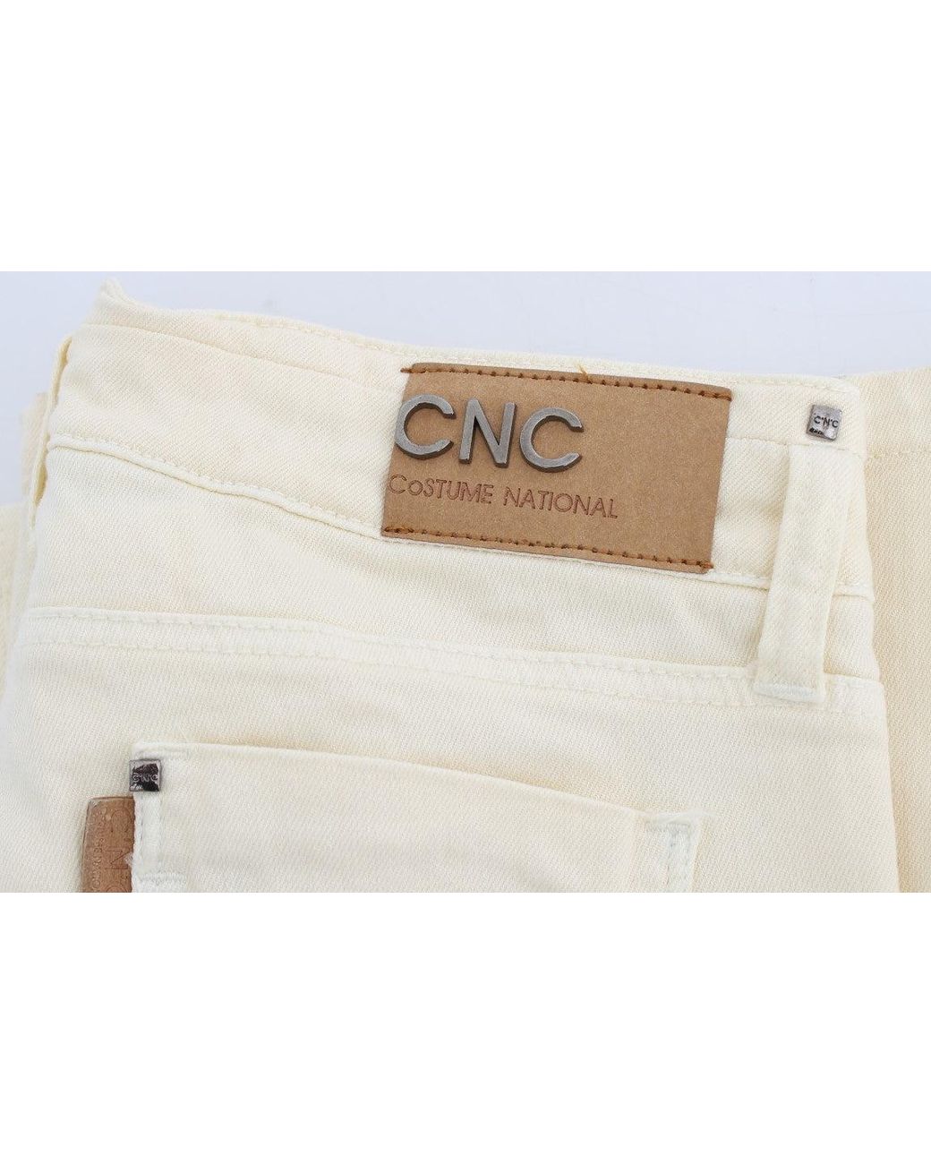CoSTUME NATIONAL White Cotton Stretch Flare Jeans