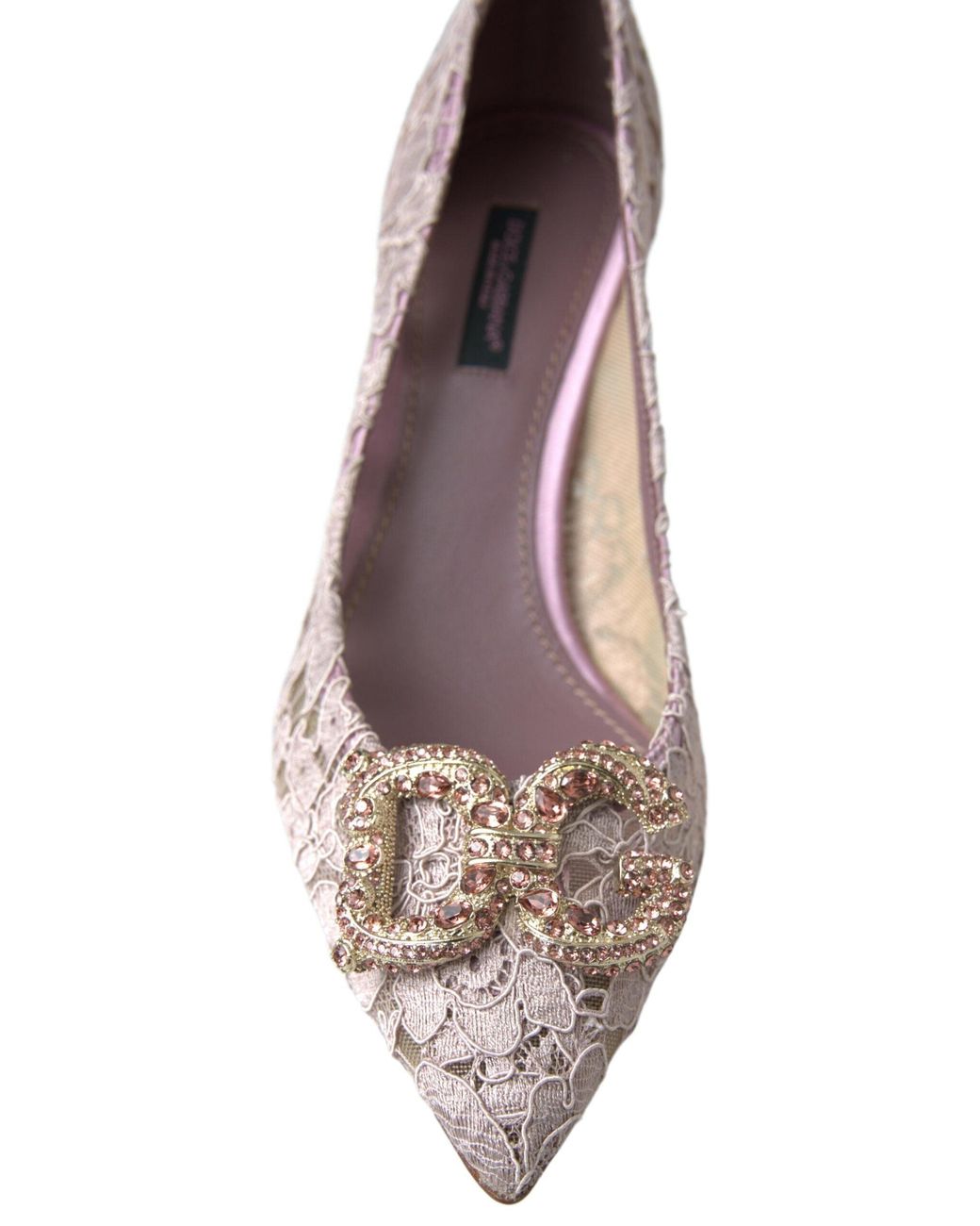 Dolce & Gabbana Black Floral Lace Dg Crystal Pumps Shoes