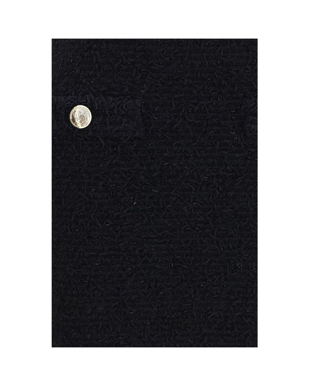 Balmain Black Viscose Mini Skirt
