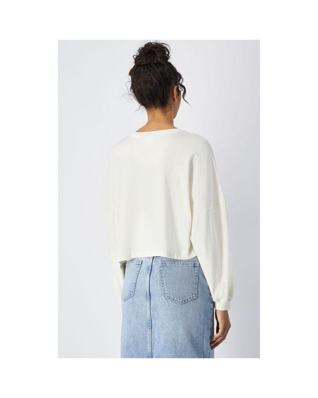 Champion White Cotton Long Sleeve T-Shirt
