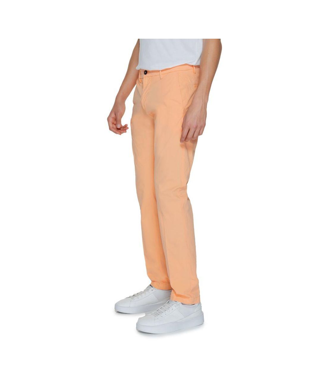 Borghese Multicolor Orange Cotton Chino Pants for men