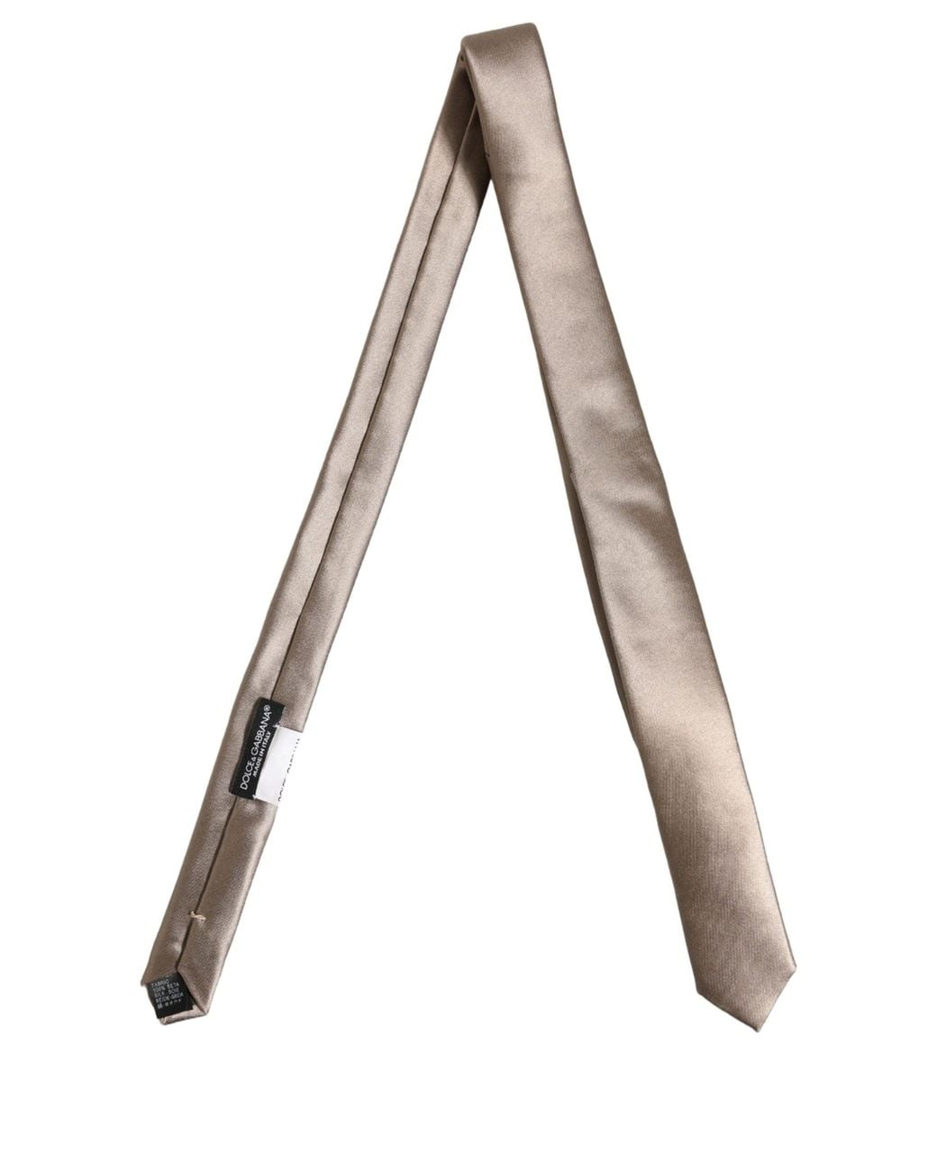 Dolce & Gabbana Natural Satin Silk Adjustable Tied Necktie Tie for men