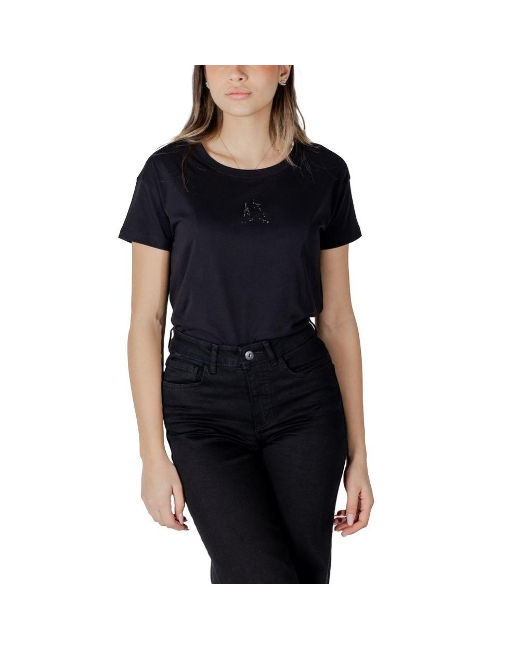 ARMANI EXCHANGE Black Cotton T-Shirt