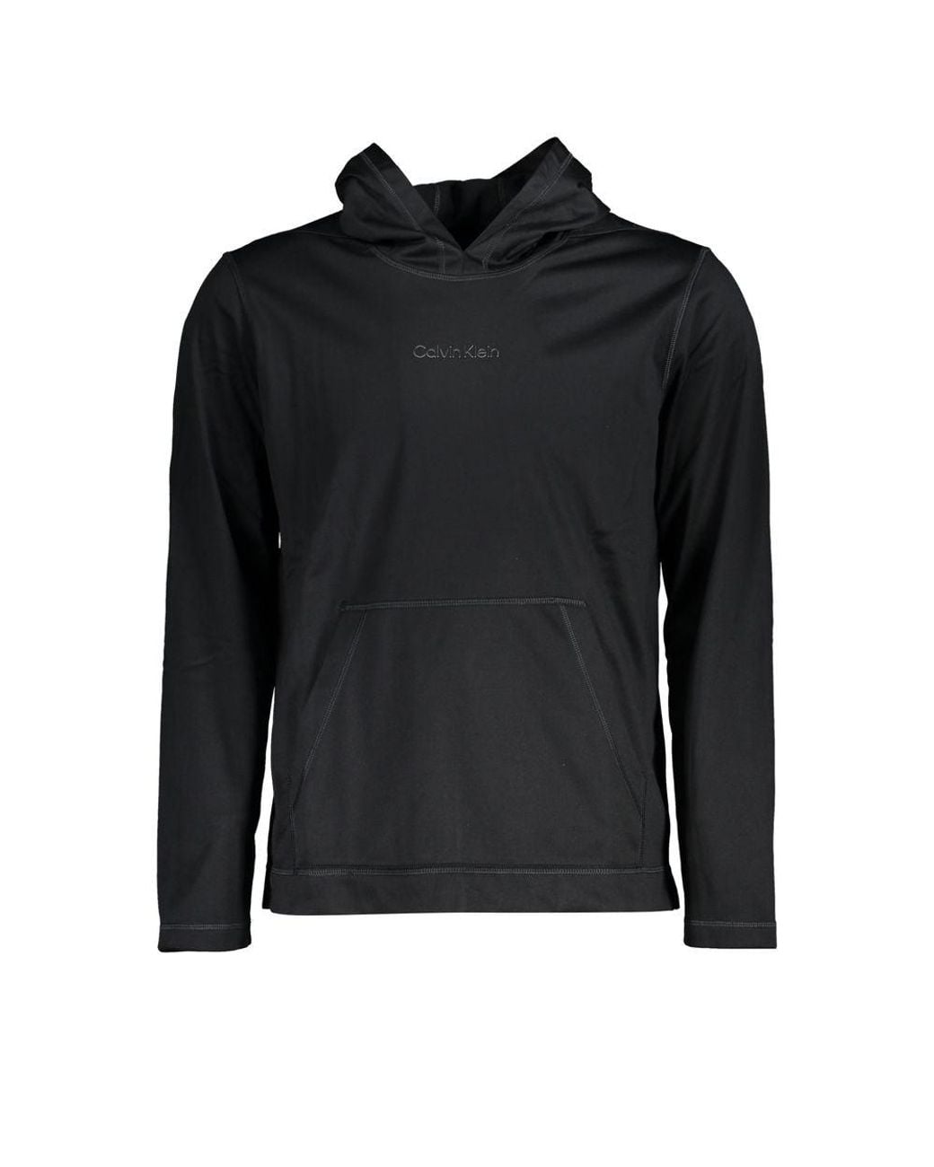 Calvin Klein Black Sleek Hooded Sweatshirt With Logo Print for men