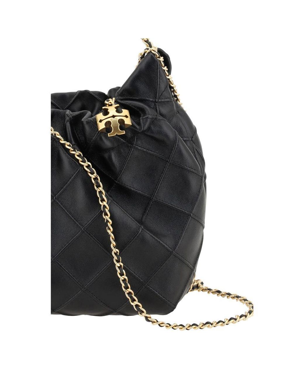Tory Burch Black Lamb Ovis Aries Shoulder Bag