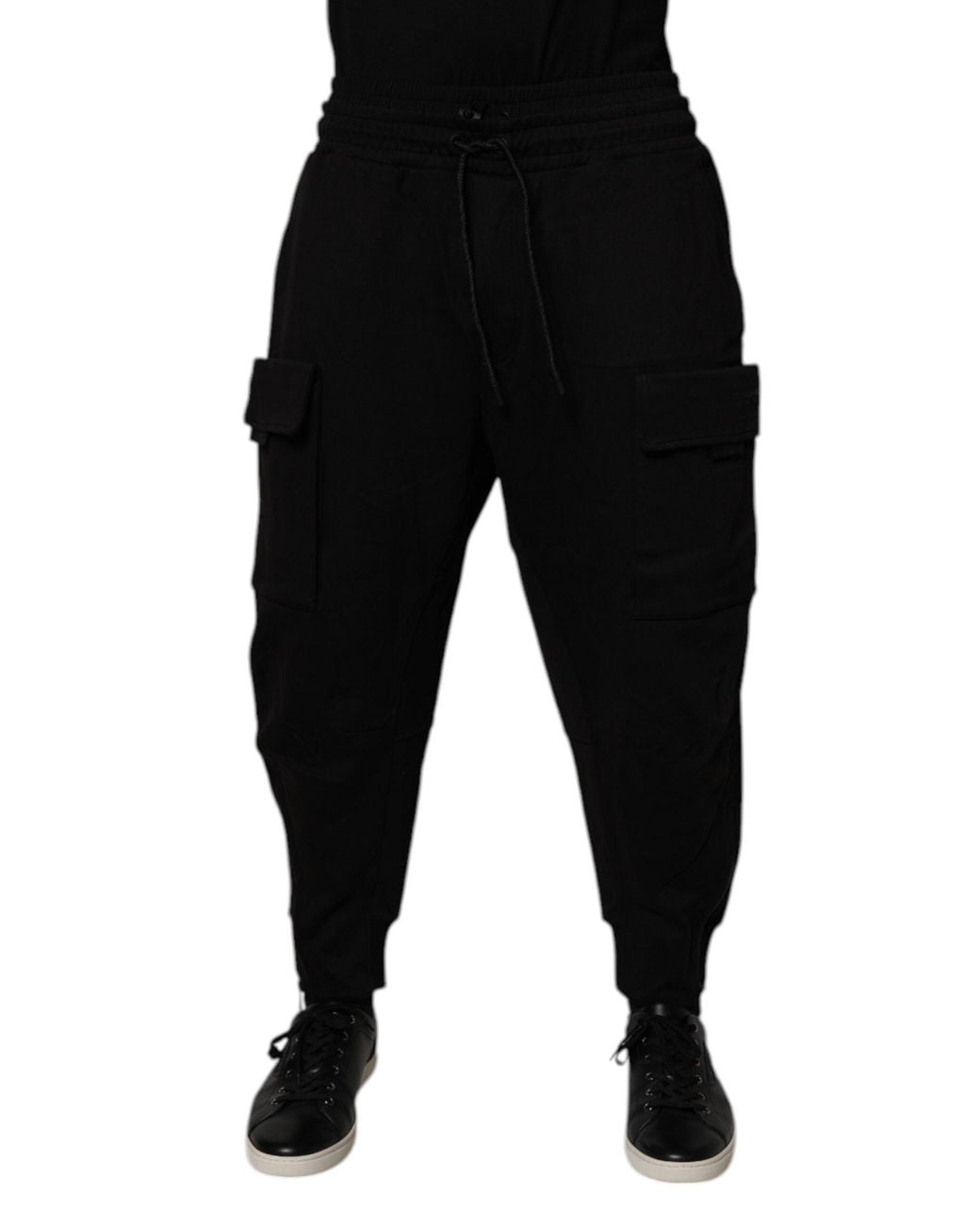 Dolce & Gabbana Black Cotton Men Cargo Jogger Sweatpants Pants for men