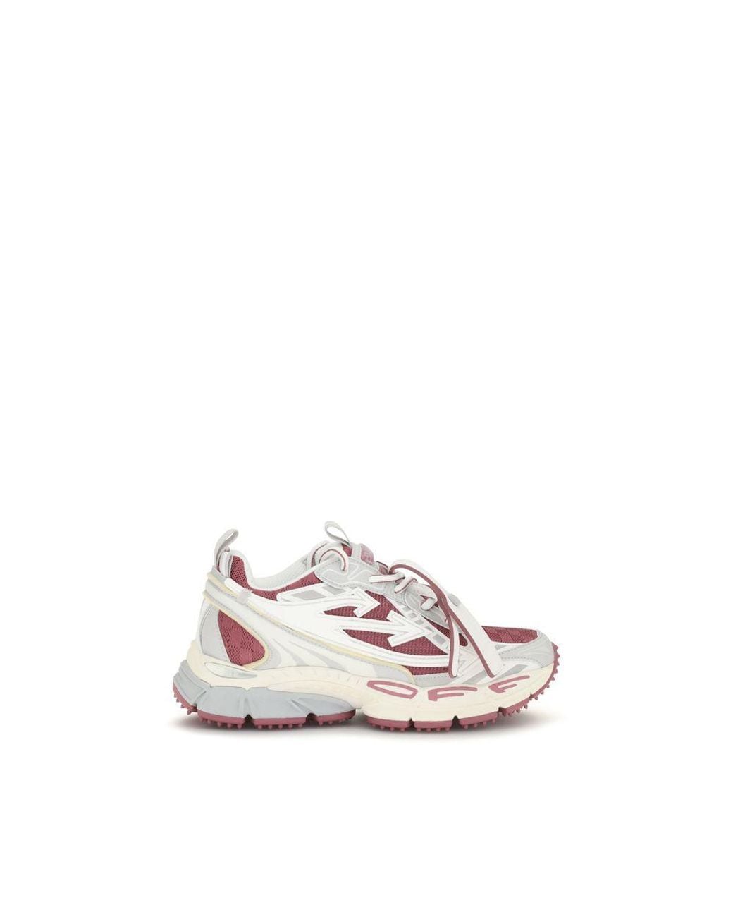 Off-White c/o Virgil Abloh Pink White Fabric Athletic Sneakers - Eu36/us6