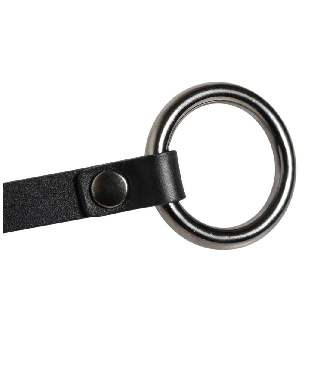 Dolce & Gabbana White Black Leather Silver Chain Waist Men Belt for men