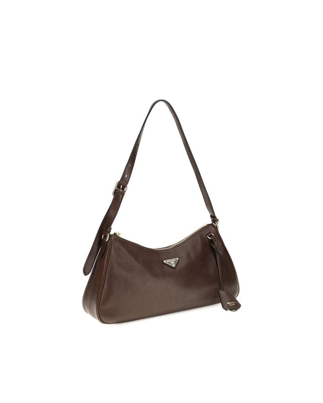Prada Brown Calf Leather Bos Taurus Shoulder Bag