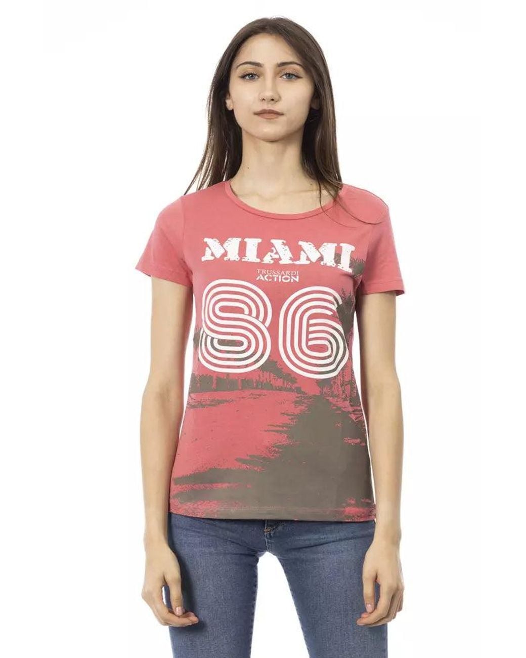 TRUSSARDI ACTION Red Cotton Tops & T-Shirt