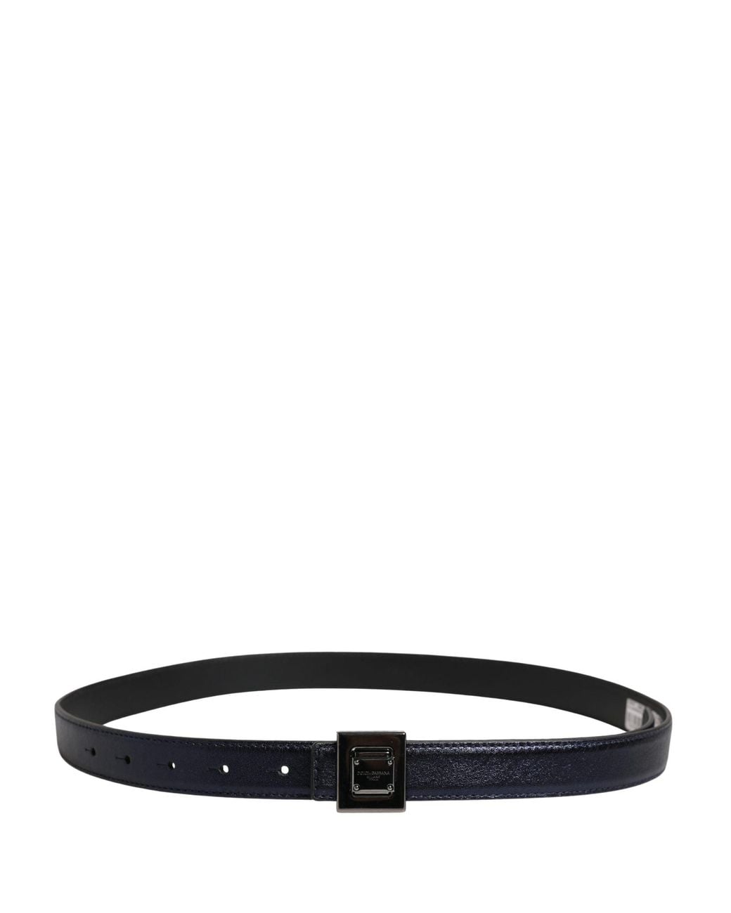 Dolce & Gabbana Men Black Classic Leather Square Buckle Belt for men