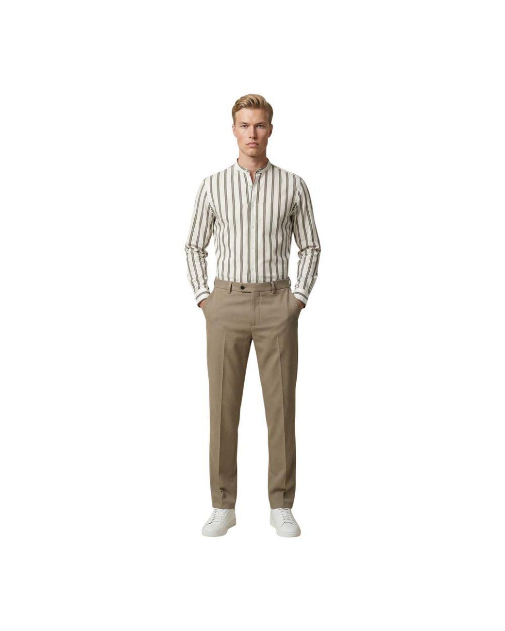 Gianni Lupo Gray White Cotton Pattern Shirt for men