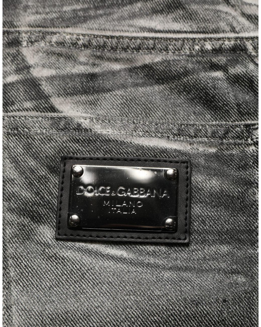Dolce & Gabbana Gray Grey Washed Mid Waist Straight Denim Jeans for men
