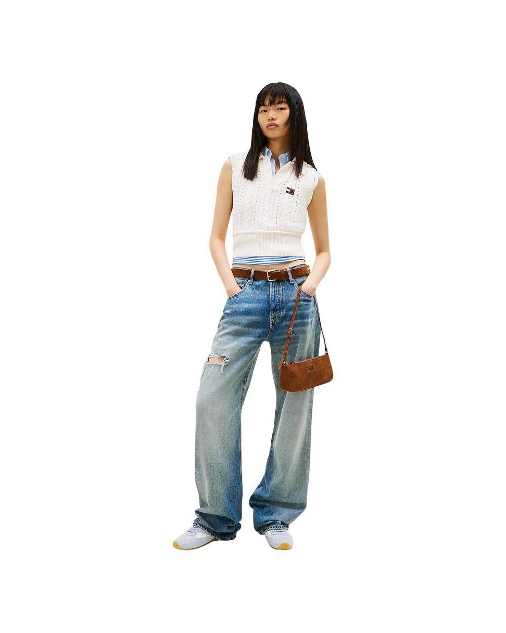 Tommy Hilfiger Blue Recycled Cotton Boyfriend Jeans