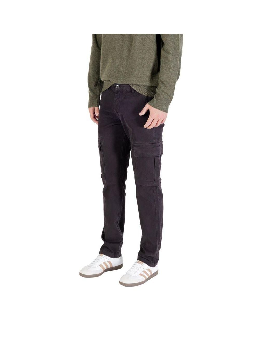 Lyle & Scott Blue Black Cotton Cargo Pants for men