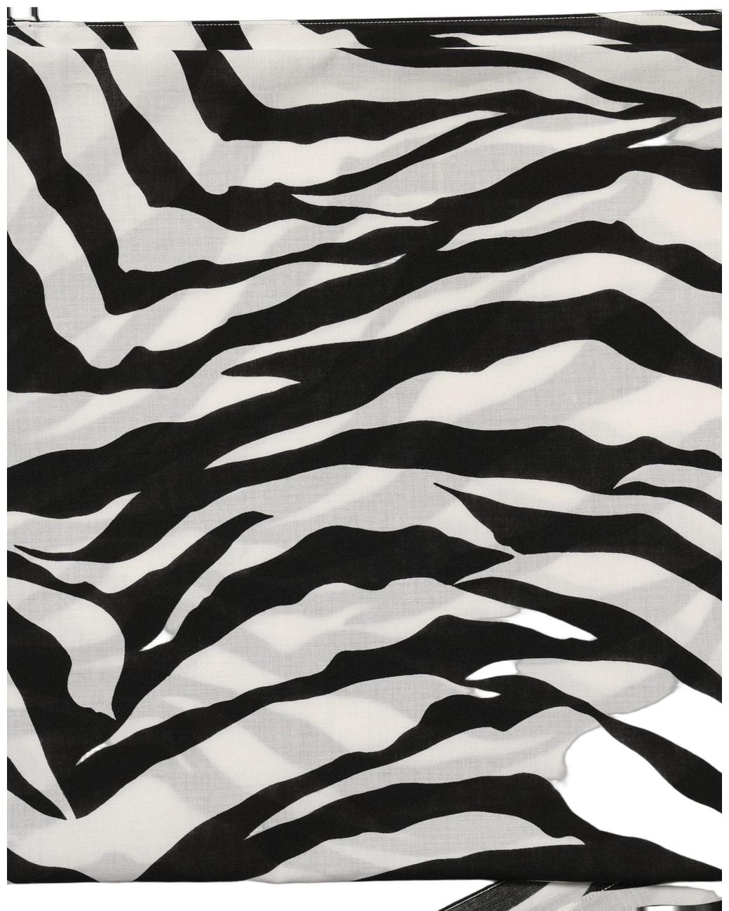 Dolce & Gabbana Black White Zebra Cotton Lace Stole Scarf