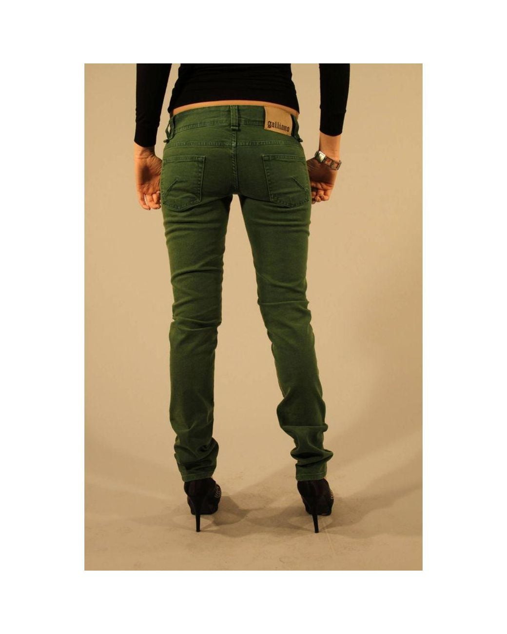 John Galliano Green Verde Cotton Jeans