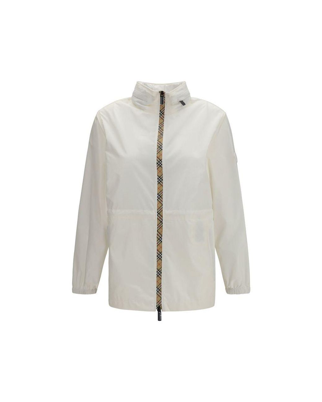 Burberry Gray White Polyamide Shell Jacket