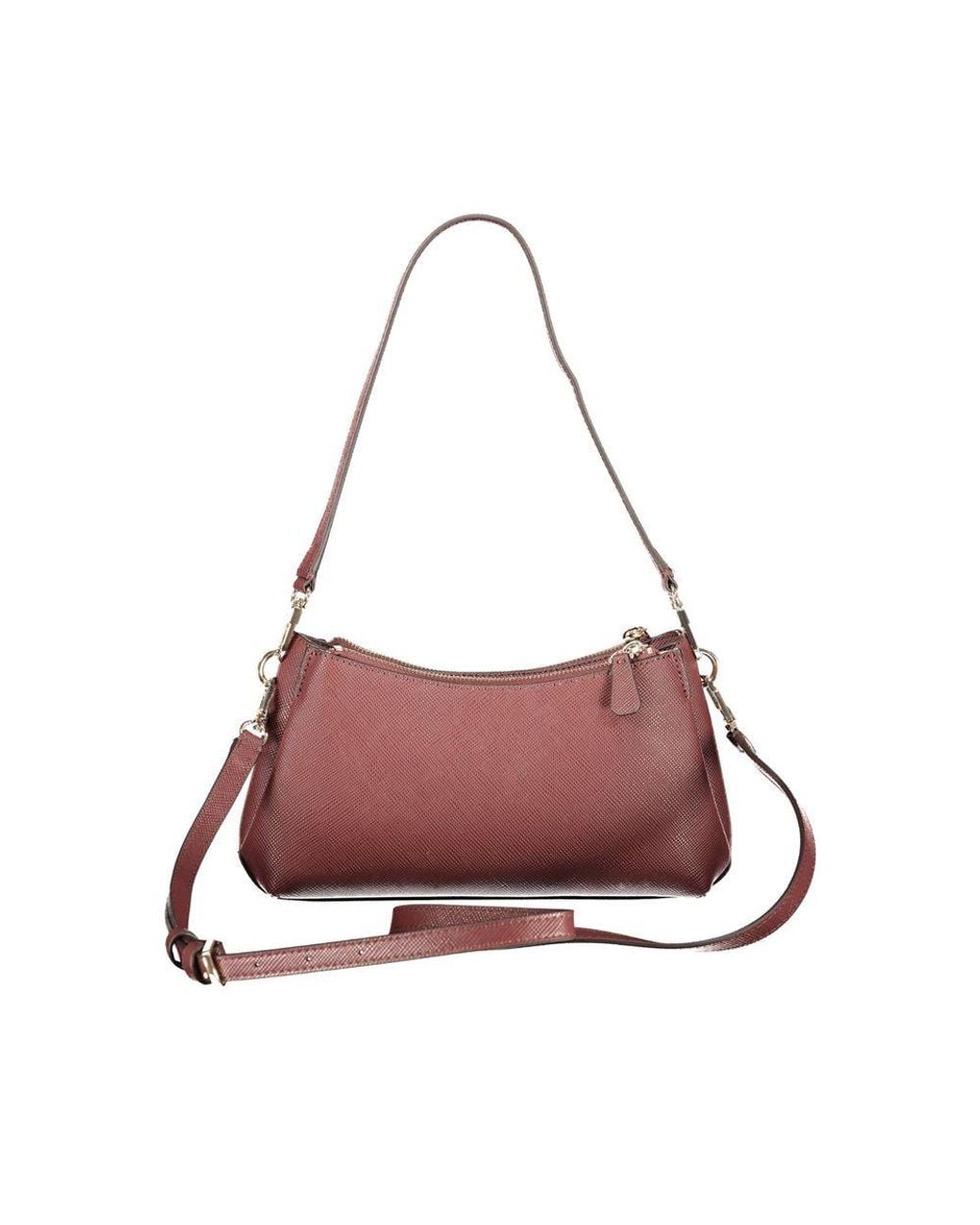 Guess Pink Brown Polyethylene Handbag