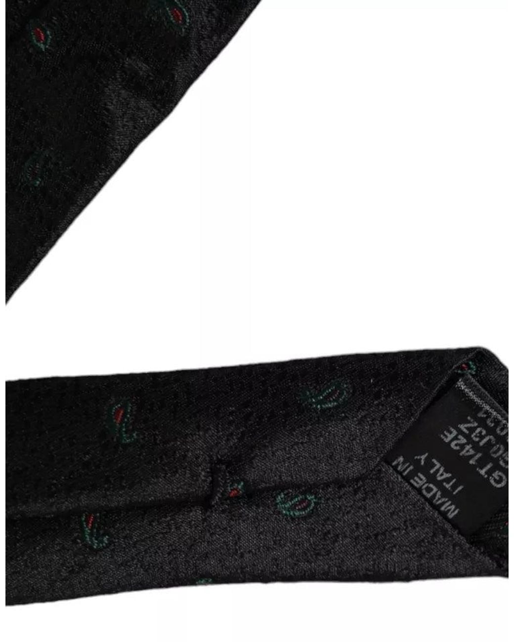 Dolce & Gabbana Black Paisley Pattern Necktie for men