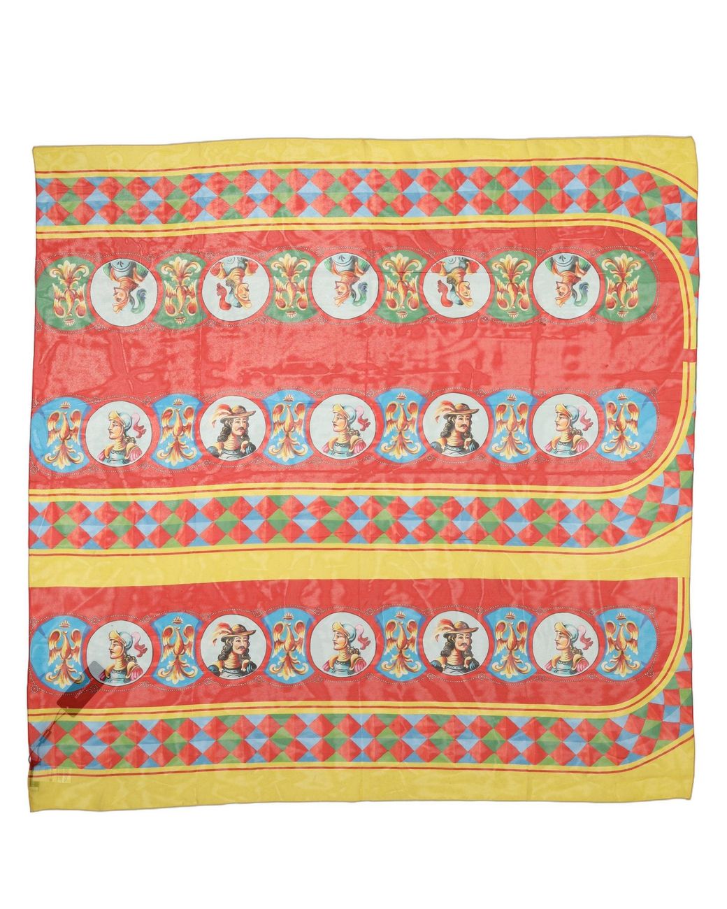 Dolce & Gabbana Multicolor Silk Carretto Print Foulard Scarf
