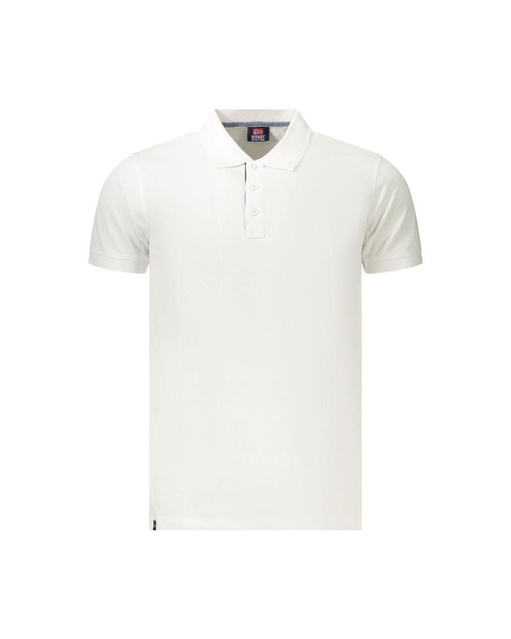 Norway 1963 White Cotton Men's Polo Shirt for men