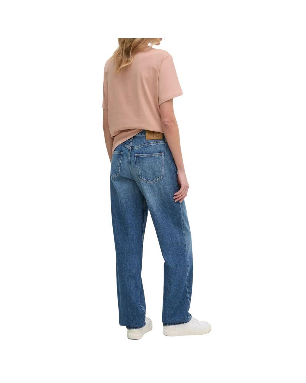 Calvin Klein Blue Cotton Mom Jeans