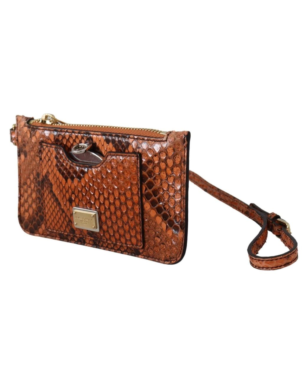 Dolce & Gabbana Black Leather Coin Purse Wristlet Mirror Agnese Wallet