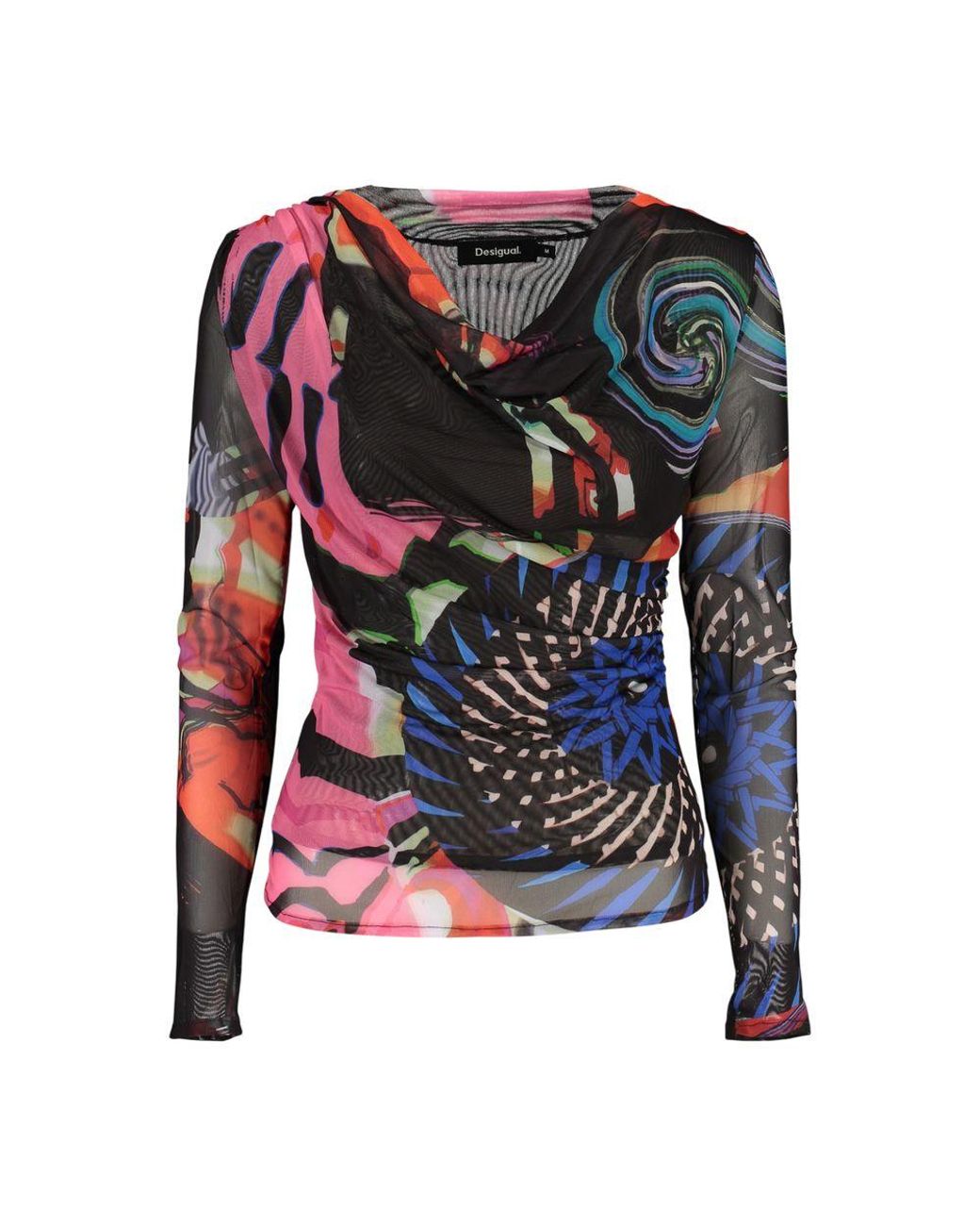 Desigual Multicolor Black Polyester S Sweater