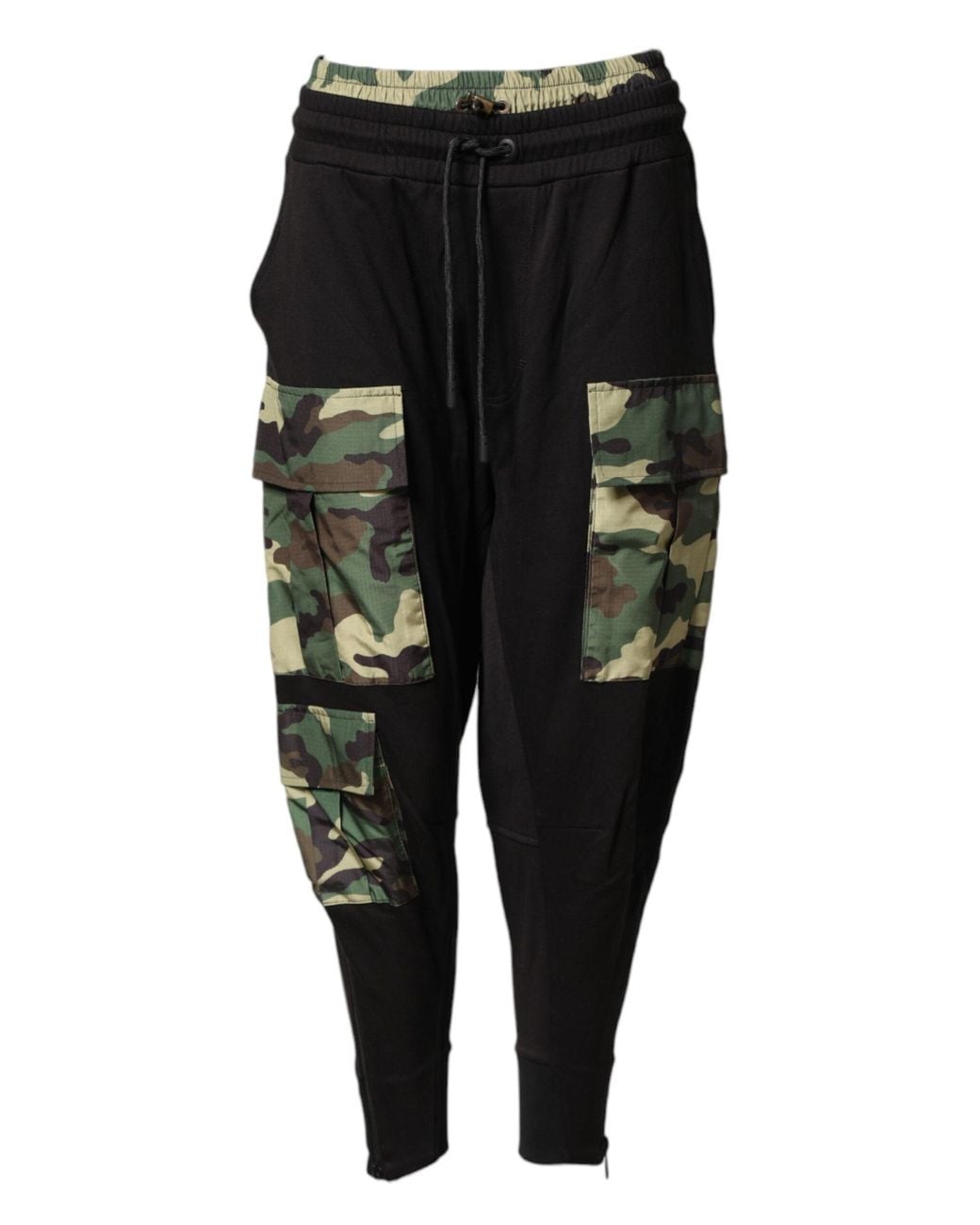 Dolce & Gabbana Black Multicolor Camouflage Cargo Jogger Men Pants for men