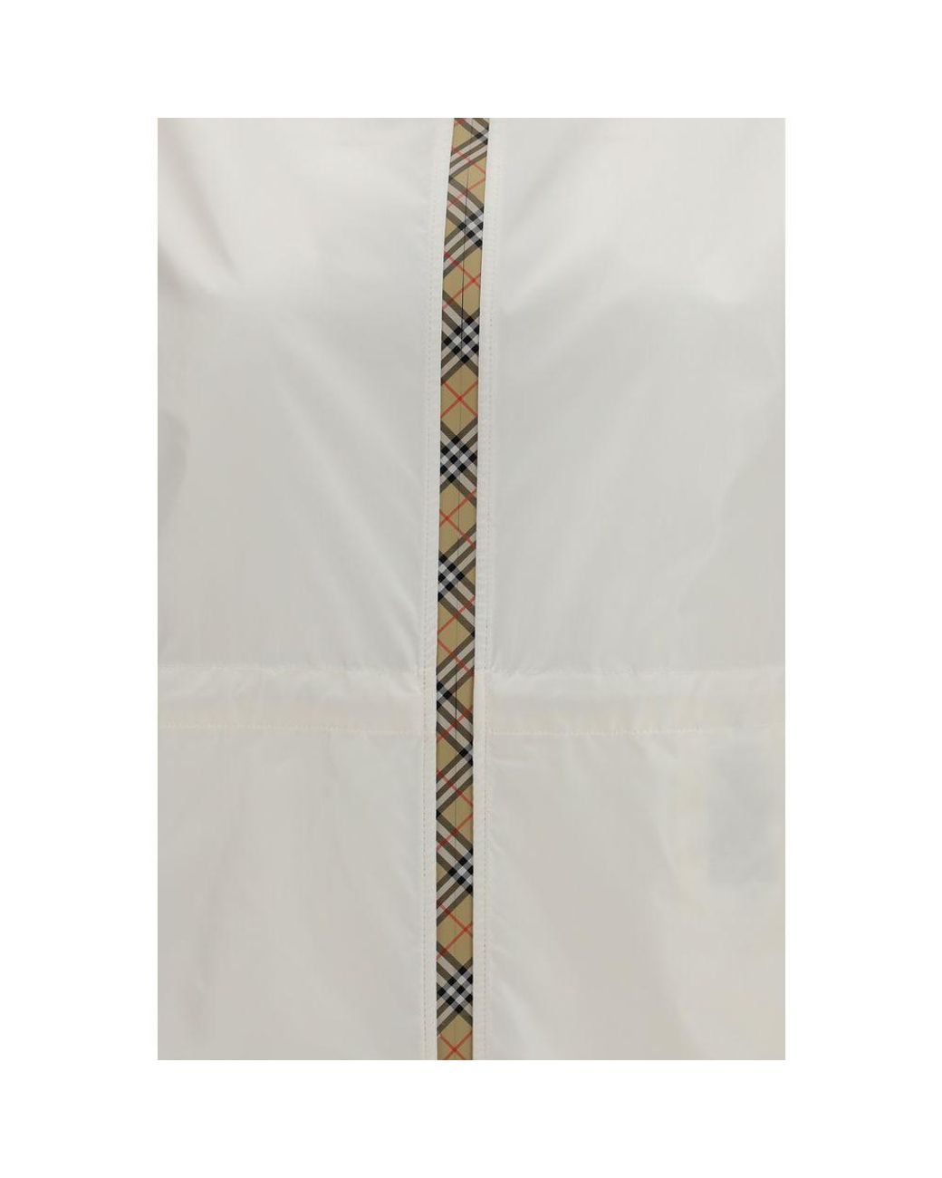 Burberry Gray White Polyamide Shell Jacket