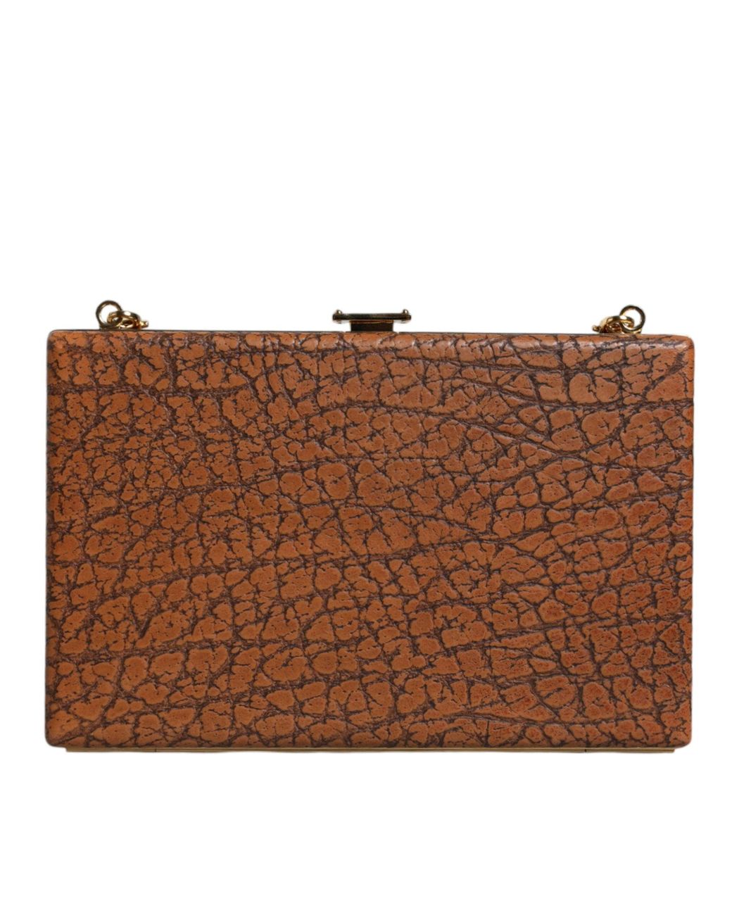 Dolce & Gabbana Brown Leather Frame Clutch Mini Crossbody Bag