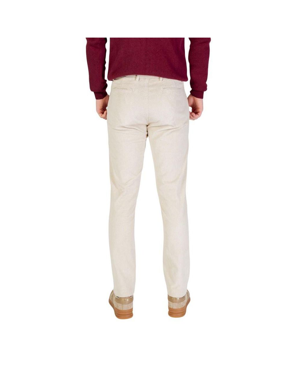Borghese Red Beige Cotton Pants for men