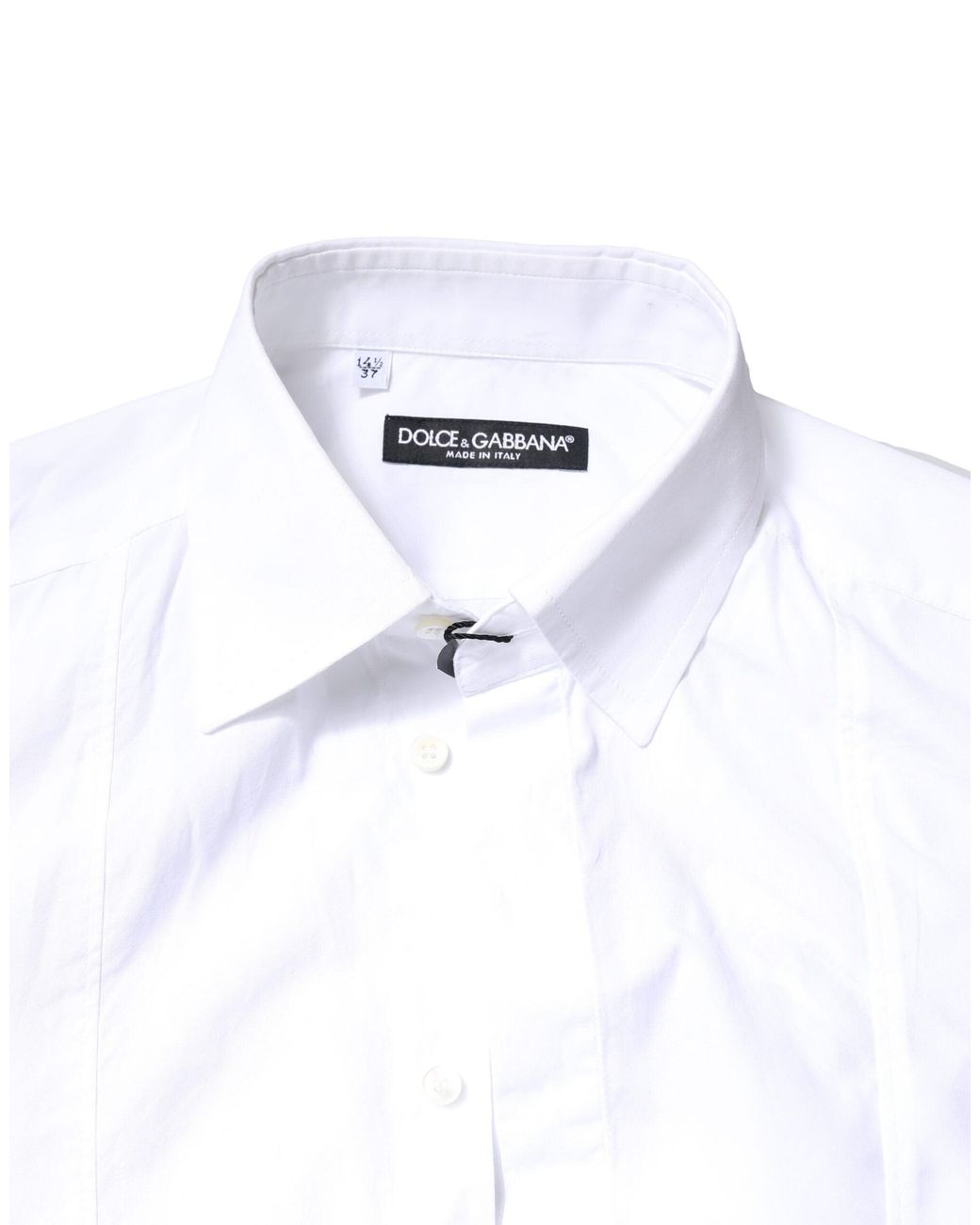 Dolce & Gabbana White Cotton Long Sleeves Formal Dress Shirt for men